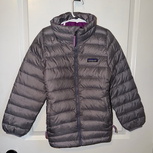 Patagonia Kids Puffer Jacket in Gray and Purple